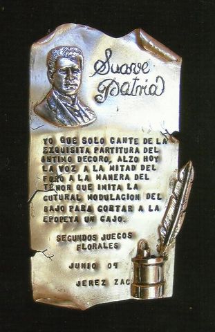 Pergamino entregado como Reconocimiento en los Juegos Florales 2009